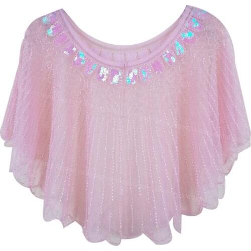 Womens 1920s Shawl Beaded Sequin Deco Evening Cape Bolero Flapper Cover up