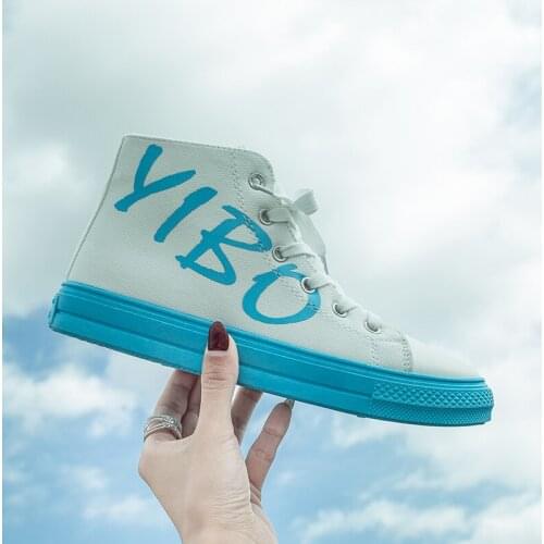 Girls canvas shoes High top Lace up Sewing Classic Casual shoes woman Spring Non slip Hot sale Candycolor Canvas Shoes W31-37