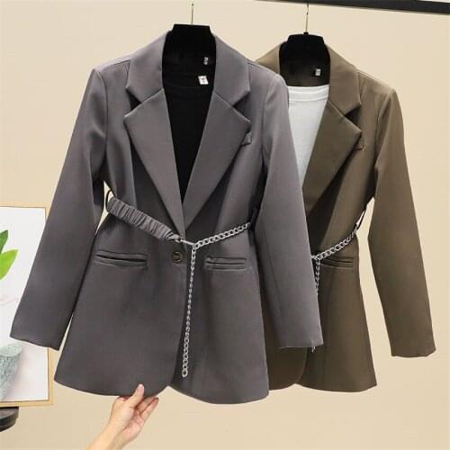 Elegant Spring Big Size Women Slim Blazer Formal Suits Autumn Midi long Blazers Solid Lady Suit Sun Protection Coat Outwear 1320
