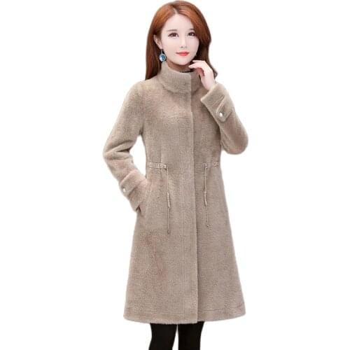 Autumn Winter Jacket Women 2021 New Imitation Mink Cashmere Coat High Quality Women Woolen Coat Outerwear Ladies Overcoat Tops