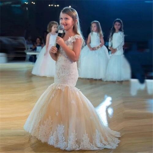 Flower Girl Dress For Weddings Long Short Sleeves Pageant Dresses Short Sleeve Feather Appliques Prom Gowns Vestido