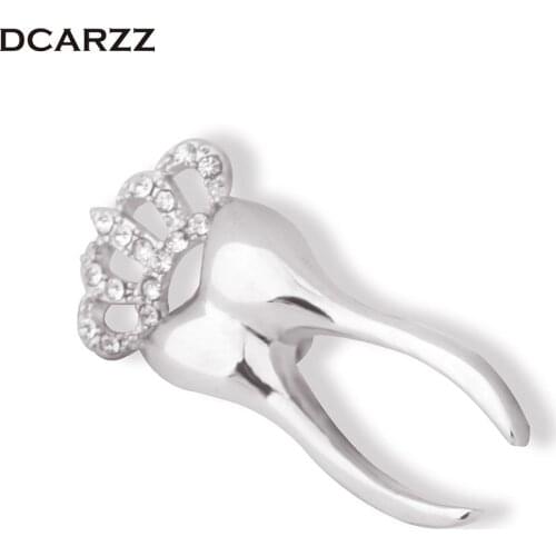 Crown Tooth Pin with Crystals Teeth Brooches Dentist Jewelry for Doctor/surgeon dentist/Nurse/Student Medical Jewelry Wholesale