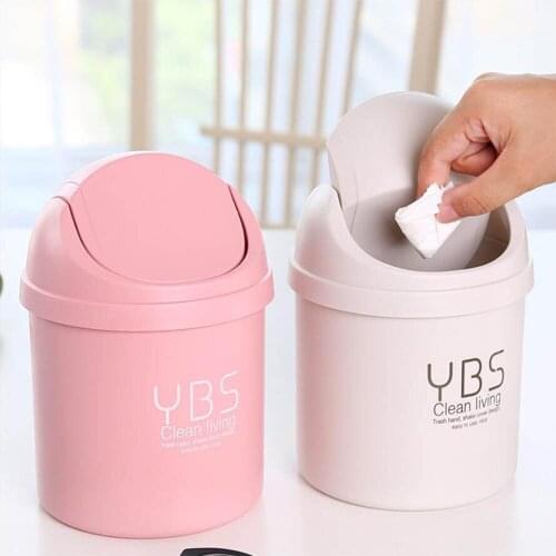 1PC Mini Desktop Trash Can Office Tabletop Waste Bins Household Cleaning Tool Mini Desktop Storage Box Waste Container 150gA
