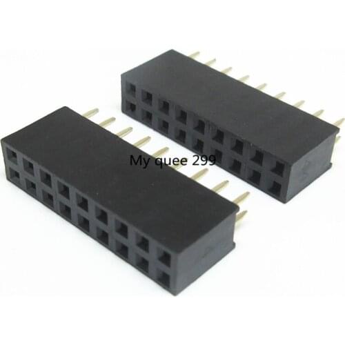 10 pcs 9P 2*9pin Female Double Row Straight Pin Pitch 2.54mm 2*9 Needle Header Strip Socket Connector