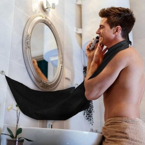 120x80cm Household Cleaning Protector Bathroom Apron Male Black Beard Apron Hair Shave Apron for Man Waterproof Floral Cloth