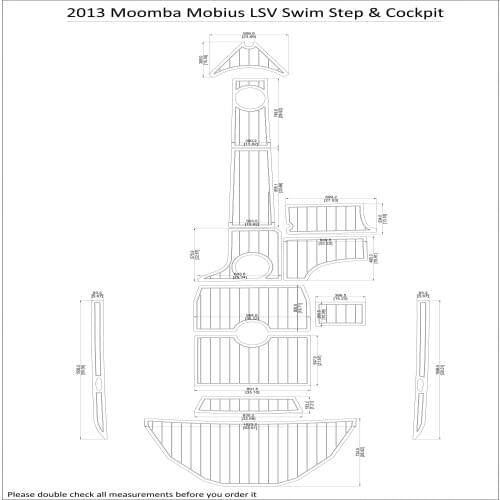 2013 Moomba Mobius LSV Swim Step & Cockpit Pad Boat EVA Teak Decking 1/4" 6mm