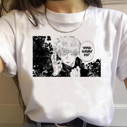 2021 Japanese Anime Jujutsu Kaisen T Shirt Men Cool Summer Tops Yuji Itadori Cartoon Unisex T-shirt Graphic Tees Male SUNOWE