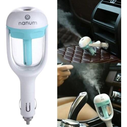 2021 New Mini 12V Car Steam Humidifier Air Purifier Aroma Diffuser Essential Oil Diffuser Car Humidifier Factory Supply