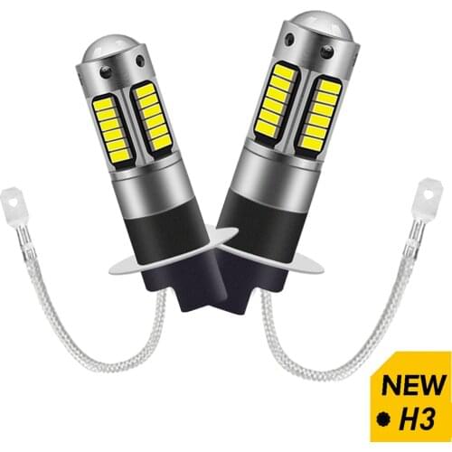 2X H3 H1 H27 880 881 Led Bulb Car Fog Light H27W/2 H27W2 Auto 1200Lm 12V LED Bulbs Driving Driving Running Light For Kia Hyundai