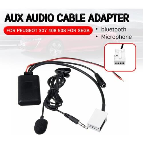 Bluetooth Adapter with Microphone Wireless Aux Module for Peugeot 207 307 407 308 for Citroen C2 C3 RD4 Aux Receiver Cable