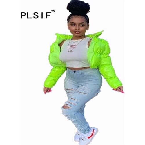 Fluorescent Green Long Sleeve Women Coat Casual High Street Chic Lady Fashion Women Jackets