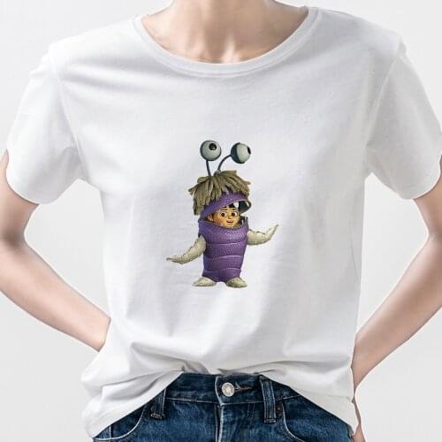 Disney Monster University T Shirt Women Classic Cartoon Animation Unisex Clothes Streetware Casual Female T-shirt Dropship