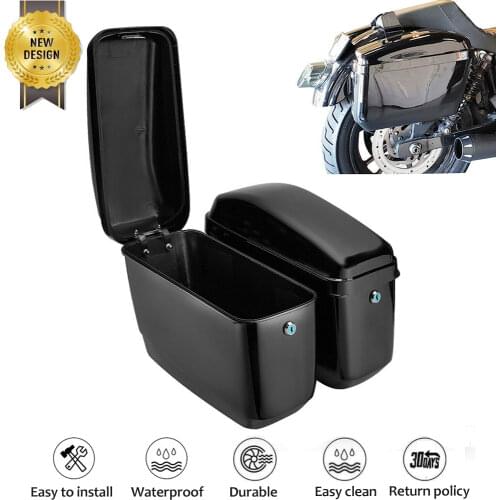 For Hraley Hard Saddlebags Trunk Luggage W/ Light Brackets for Shadow Vulcan Vstar Cruiser Hard Trunk Luggage Bags Brackets