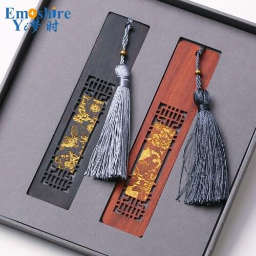 Classic Redwood Bookmarks Gift Box Creative Gift Retro Bookmarks Set Wooden Bookmarks Custom Logo M042