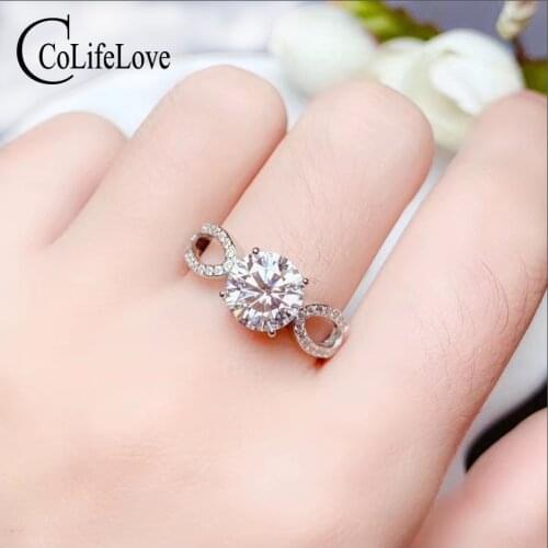 CoLife Jewelry 1ct&2ct Moissanite Ring for Daily Wear F Color Moissanite Silver Ring 925 Silver Moissanite Jewelry
