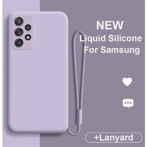 LOVECOM Soft Liquid Silicone Phone Case With Hand Strap For Samsung S21 Ultra S20 S10 Plus A50 A70 Note 20 Case Cover Bumper
