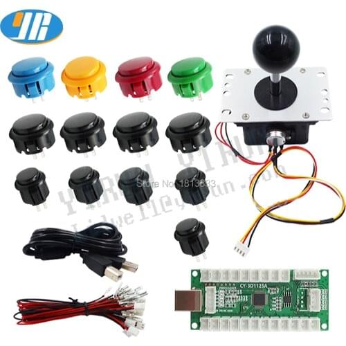 PC Joystick DIY Kits Zero Delay Arcade 3D Handle USB Encoder Board Support PS3 Game X Y Z Axis Joystick Controller