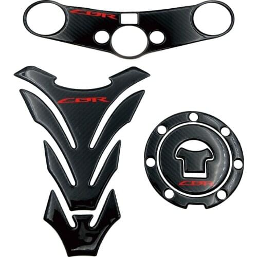Motorcycle Carbon Fiber Decals Gas Fuel Tank Pad Triple Clamp Sticker For Honda CBR600RR CBR 600RR 2007-2016 2008 2009 2010 2011