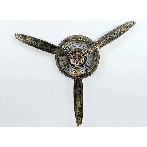 2018 New Aircraft Head Clock Simple Retro Style Wrought Iron Aircraft Head Ornaments Stock