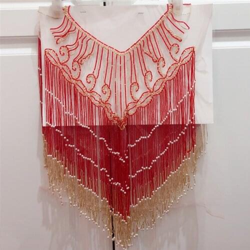 New wedding embroidered crystal beaded tassels collar appliques many color beaded fringe