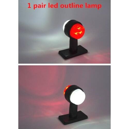 1Pair Universal 2'' Truck Trailer Caravan 12V/24V LED Double Side Marker Clearance external Light Warning Lamp Red White 10-30v