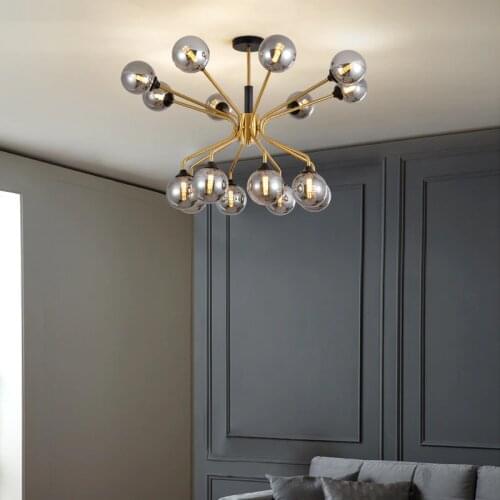 Ceiling Lamp Postmodern Light Luxury Warm Dining Room Living Room Lamp Room Lamp Magic Bean Glass Nordic Master Bedroom Lights