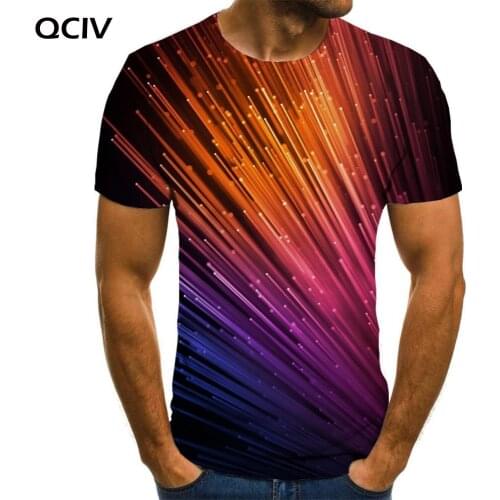QCIV Colorful T-shirt Men Geometry Tshirts Casual Pattern Funny T shirts Harajuku T-shirts 3d Short Sleeve summer Casual Tops