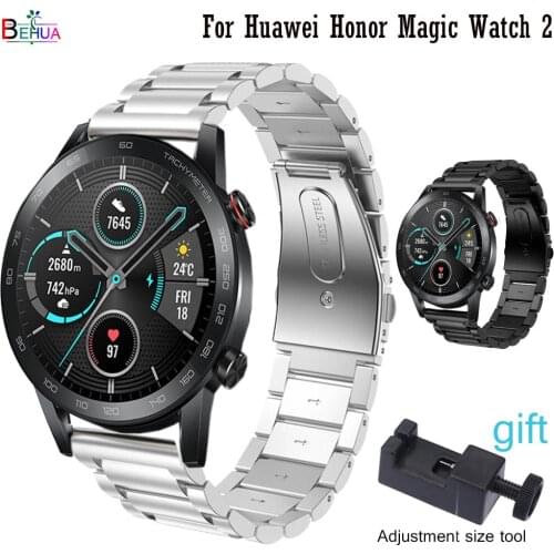 BEHUA Stainless Steel 22mm Watchband Replacement for Huawei Honor Magic Watch 2 watchband For HUAWEI WATCH GT 2 46mm strap Belt