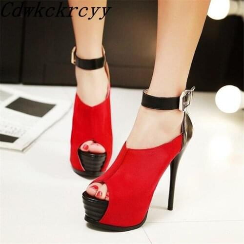 Spring Autumn New pattern fashion Blue Patchwork Fish mouth gules sexy Suede High-heeled Waterproof banquet marry Women Shoes