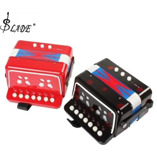 Slade Mini Black Red /7 Keys + 3 Buttons for Children Kids Accordion