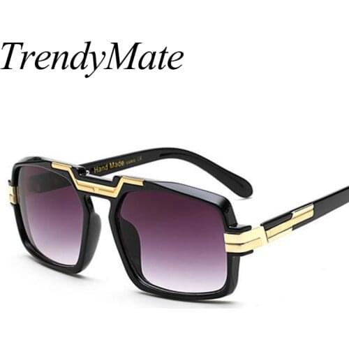 Sunglasses Men Women Brand Designer Square Sun glasses Gradient Lens Summer Style Glasses UV400 Oculos De Sol Masculino 1034M