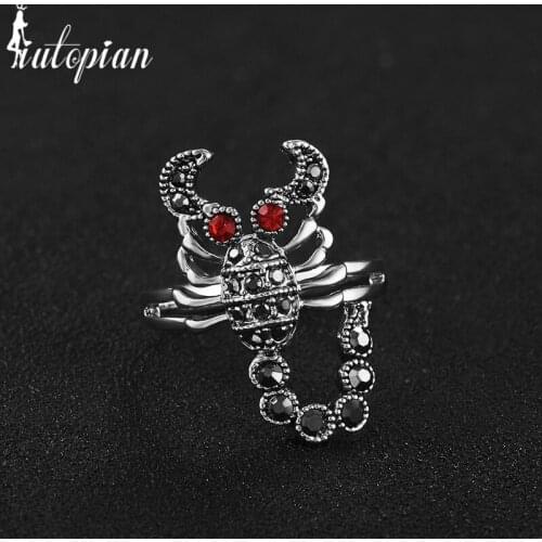 Iutopian Brand Vintage Retro Punk Style Scorpion Unqiue Ring Anels For Women Anti Allergy Top Quality Gift #E3165