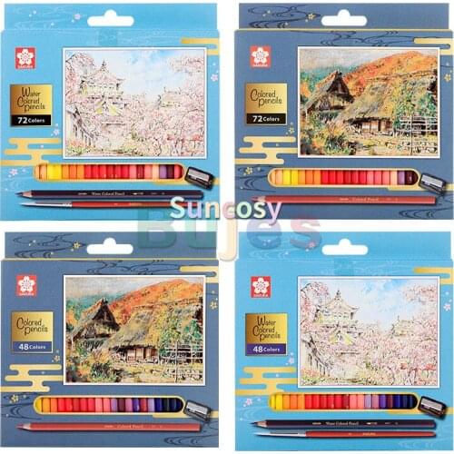 Japan Sakura Cherry Blossom 48 72 Color Water-soluble or Oil Colored pencil Set For Beginner Hand-Painted For Students
