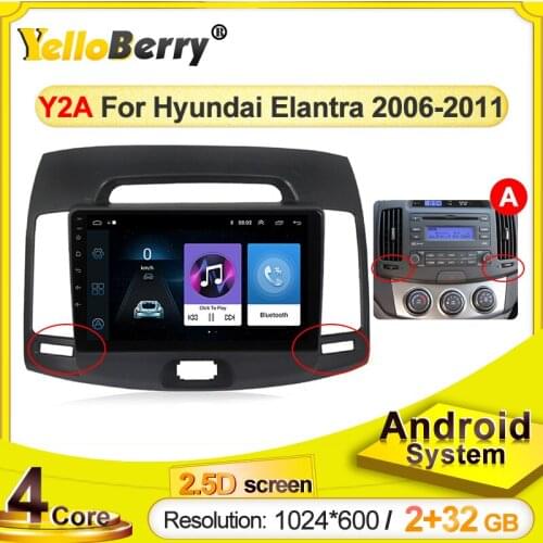 YellowBerry Android version 2.5D Car GPS Navigation Multimedia Player for Hyundai Elantra 2006-11 sedan BT carplay