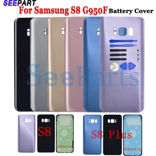 For Samsung S8 G950F Back Glass Battery Cover Housing For Samsung S8 Plus S8+ G955F Back Cover Housing