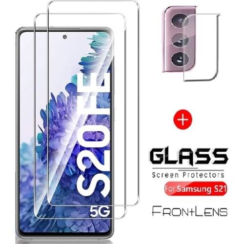 Screen Protector For Samsung Galaxy S21 Glass S21 Plus S20 FE Tempered Glass Protective Phone Camera Film For Samsung S21