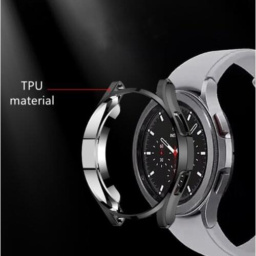 Protective Case For -Samsung -Galaxy Watch 4 Classic 42mm 46mm Plating TPU Shell Soft Protector Cover For Watch4 Classic