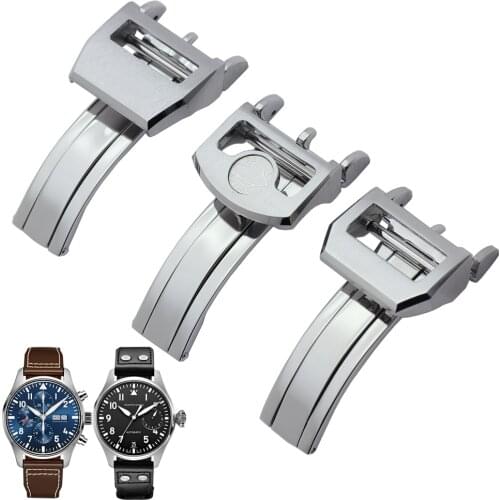 18mm Quality Stainless Steel Deployment Folding Clasp for IWC Mark LE PETIT PRINCE Big PILOT Spitfire Timezon Portuguese Bracele
