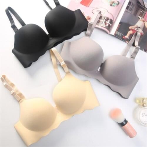 Women Push Up Bras Smooth Seamless Sexy Lingerie Flower Print Padded Bra Underwear Intimates