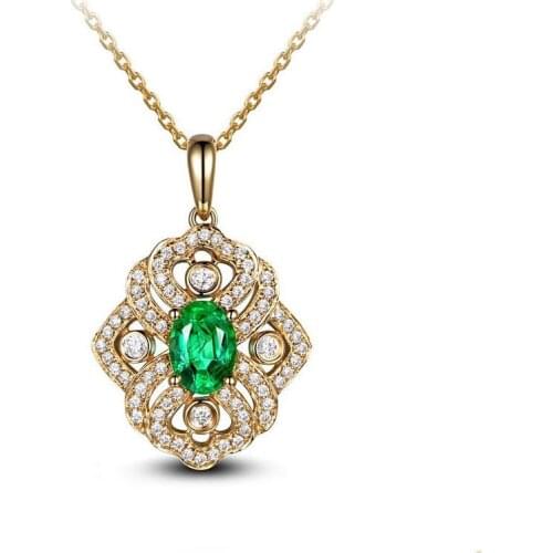 MENGYI 2020 Luxury Retro Green Zircon Golden Pendant Necklace Temperament Women 9 2 5 Necklace Party Jewelry Anniversary Gift