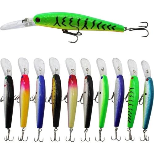 10pcs Hard Minnow Fishing Lures Bait Life-like Swimbait Bass Crankbait Fishing Tackle With 3D Fishing Eyes Strong Treble Hooks
