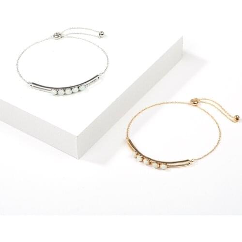 2020 New Fashion 925 Sterling Silver Opal Zircon Movable Beads Hollow out Sliding Fine Link Adjustable Bracelets Jewelry Gifts