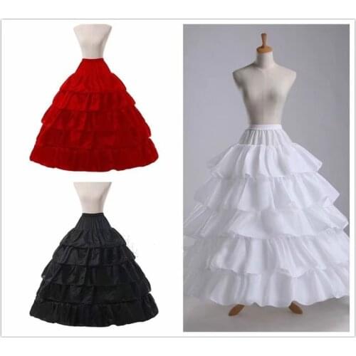4 Hoop Wedding White Black Red Petticoat Crinoline Underskirt Fancy Slips