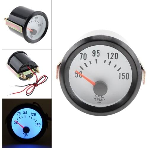 6035BL Oil Temp Gauge 2" 52mm Blue LED 12V 50~150 Celsius Degree Oil Temperature Meter Gauge with Sensor for Car Boat Truck ATV