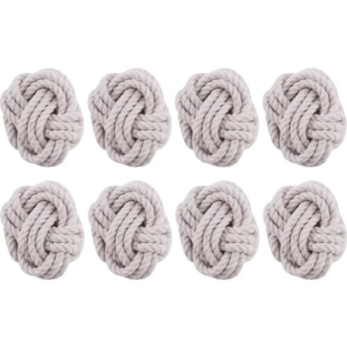 8Pcs Model Room Natural Jute Napkin Ring Rope Woven Napkin Buckle Linen Rope Napkin Ring