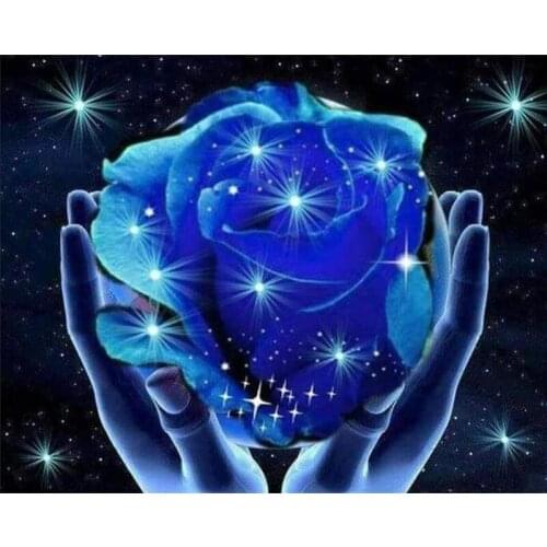 SHANSHIYOUPIN Full Round Drill 5D DIY Diamond Painting "Blue Rose" 3D Embroidery Cross Stitch Mosaic Decor Gift Handcraft