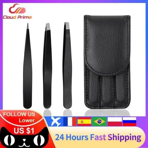 3/4Pcs Anti-static Stainless Steel Tweezers Maintenance Tools Industrial Precision Straight Tweezers Repair Tools For Eyebrow