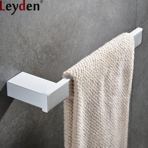 Leyden High Quality Stainless Steel White Lavatory Towel Ring Holder Wall Mounted Durable Towel Rail Bathroom Accessories