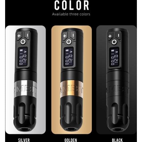 Ambition Soldier Wireless Tattoo Pen Machine Battery with Portable Power Brushless Motor Digital LED Display For Body Art