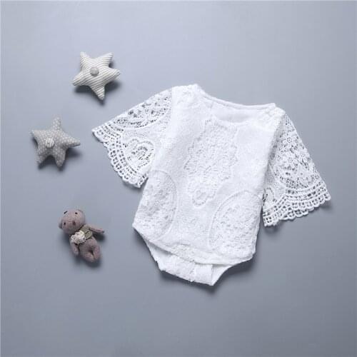 Cute Lace Baby Girl Clothes For Newborn Full Moon/One Year Old Holiday Baby Bodysuit Bat Sleeves Summer Baby Romper Girl Clothes